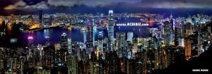 Night view of city of Hong Kong