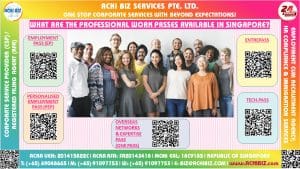 A group of multi national experts posing for professional work pass infographic
