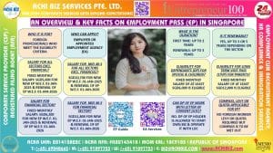 Facts on Employment Pass (EP) with a girl background and QR code