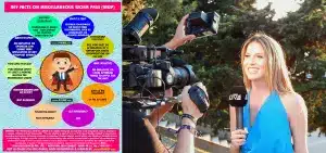 Journalist and media filming scene explaining Singapore Miscellaneous Work Pass exemption facts