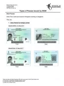 Sample copy of passes issued by MOM