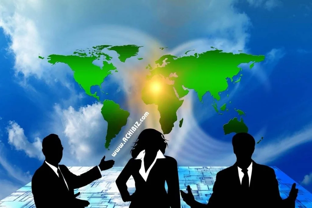 globe with persons standing offshore