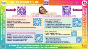 Employment agency services with a woman describing the various types of work passes