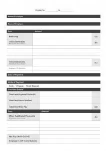Sample Blank Pay Slip