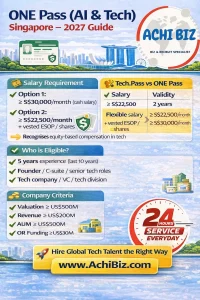 Infographic about Singapore's new ONE Pass for Tech & AI experts
