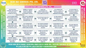 Infographic showing how service sector companies (Pte. Ltd.) operate in Singapore